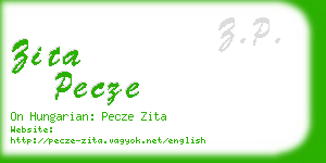 zita pecze business card